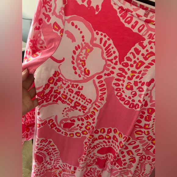 Lilly Pulitzer Marlowe Dress Hot Coral Trunk In Love Dress Large Pima - Picture 5 of 5